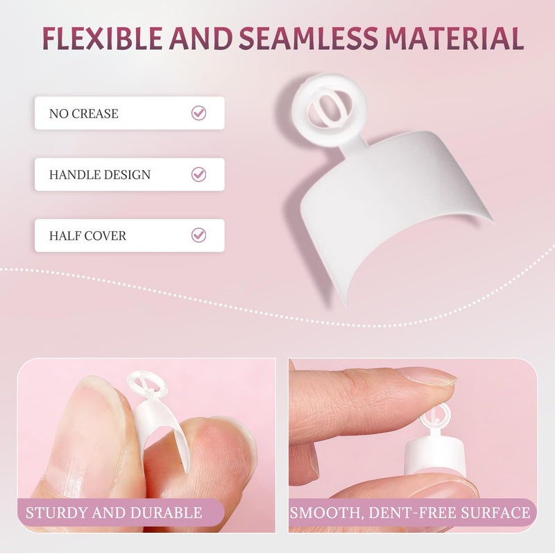 ranrose 600PCS Short French Style False Nails Half Cover Nails Tips,White Short Acrylic Extension Finger Nail 12 Sizes with Box - Image 2